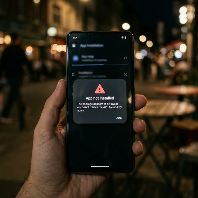 Android App Not Installed Error Screen